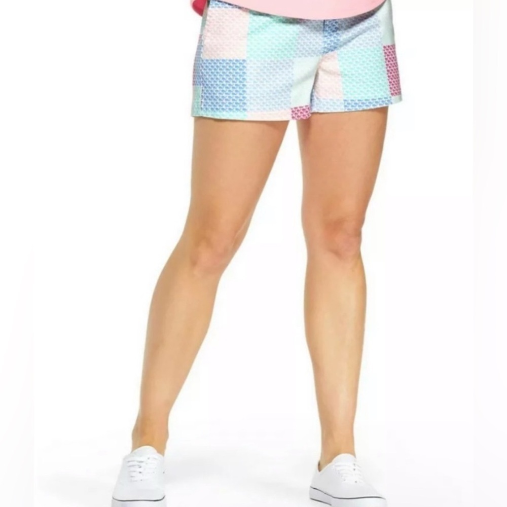 73. VINEYARD VINES shorts pastels, size 0 patchwork short pink, blue